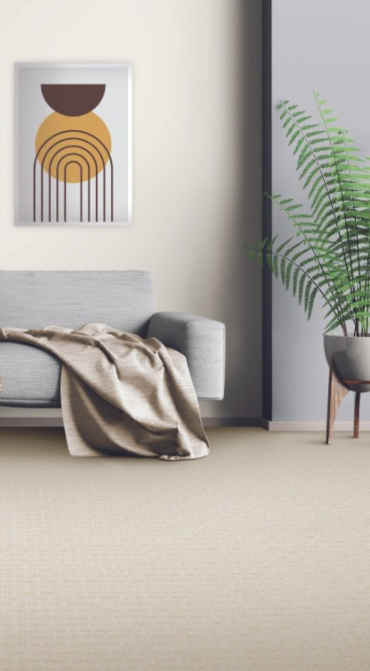 Installed carpet in a bedroom. 